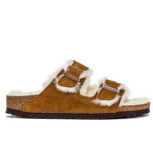 Birkenstock Brown Shearling Sandals